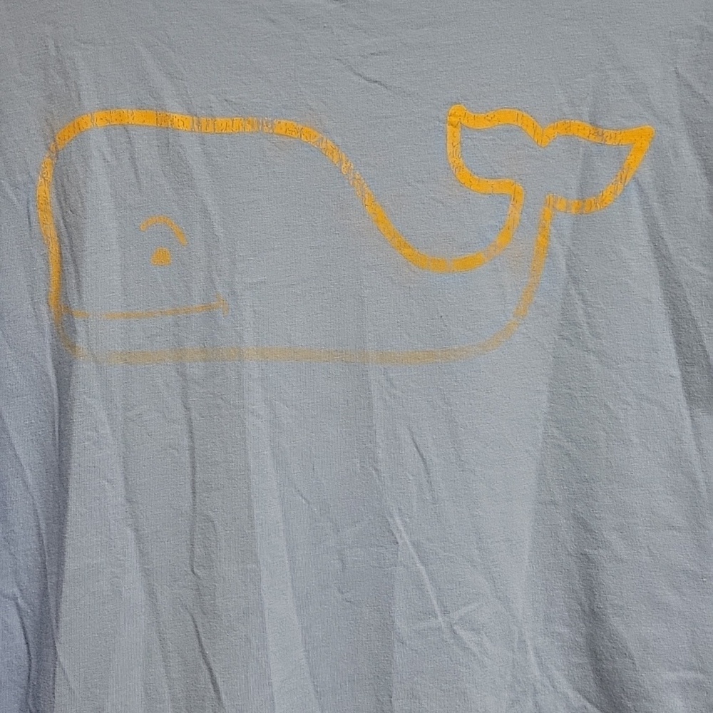 Vineyard Vines Long Sleeve Tee Light Blue with Orange Whale, Men's Sz Med - Picture 2 of 7